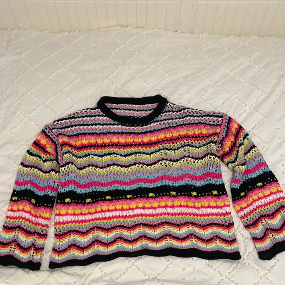 Multicolor Striped Women's Sweater large